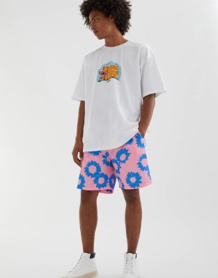 pull and bear mushroom printed t shirt