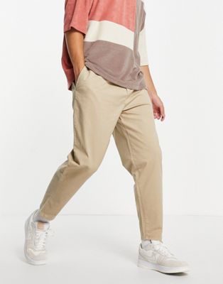 Pull&Bear oversized tapered chino in beige