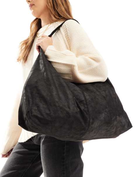 Pull&Bear - Oversized tas van soepele stof in zwart - view 1
