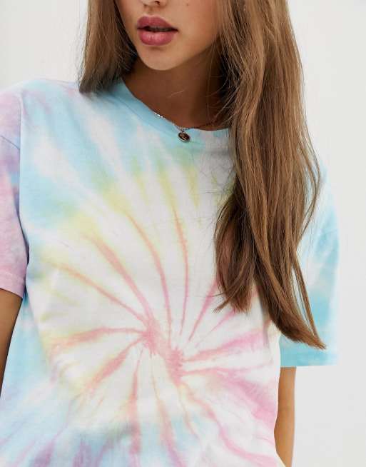 Pull Bear oversized tee in tie dye pink ASOS