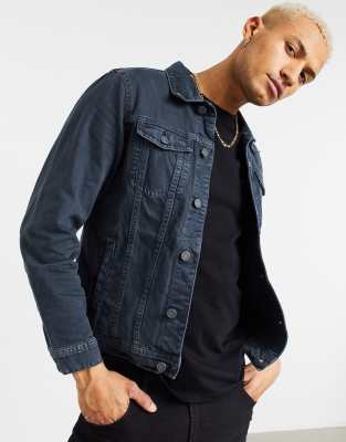Pull & Bear Oversized Trucker Jacket In Black