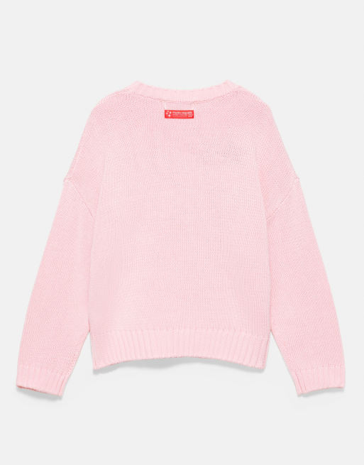 Pull&Bear oversized trui met ster in roze, 6 van 6
