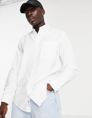 Pull&Bear smart oxford shirt in white
