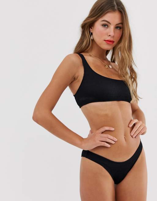 Pull&Bear Pacific asymmetric crinkle bikini set, 2 of 3