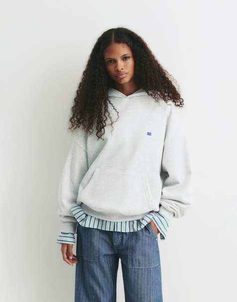 Pull&Bear - Pacific - Gråmeleret hættetrøje - view 1