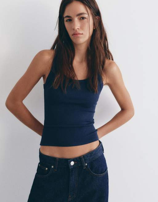 Pull&Bear Pack of 2 tank tops in grey/blue, 2 of 4