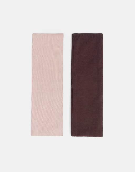 Pull&Bear Pack of 2 wide headbands in pink, 2 of 4