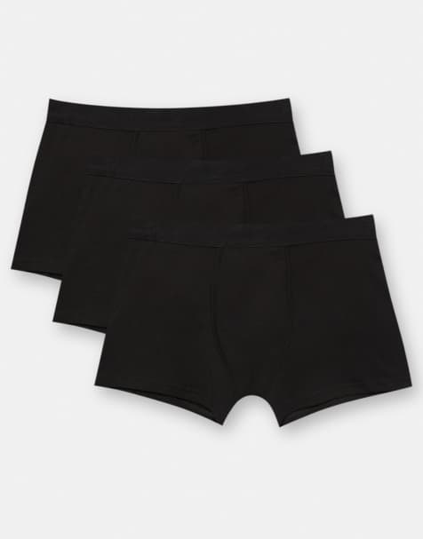Pull&Bear Pack of 3 black stwd boxers in black - view 1