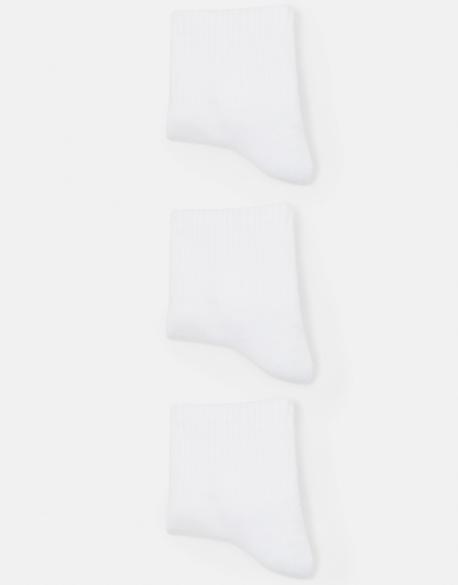 Pull&Bear Pack of 3 mid-calf socks in white, 4 of 4
