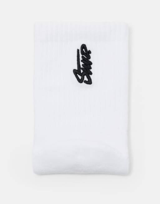 Pull&Bear Pack of 3 pairs of mid stwd socks in white, 4 of 4