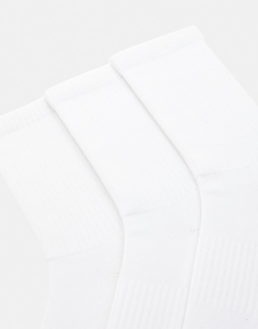 Pull&Bear Pack of 3 pairs of socks in white, 2 of 3