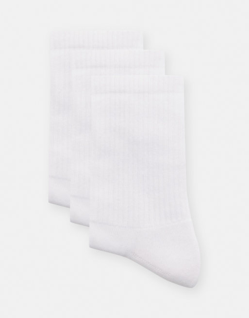 Pull&Bear Pack of 3 pairs of socks in white, 3 of 3
