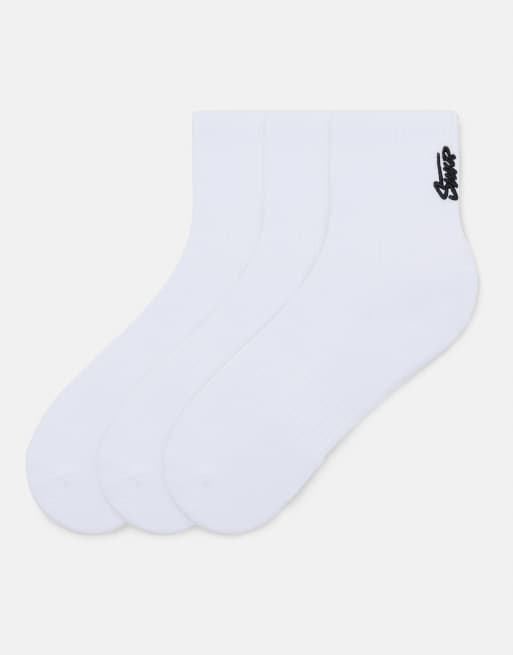 Pull&Bear Pack of 3 pairs of stwd socks in white, 4 of 4
