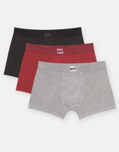 Pull&Bear Pack of 3 stwd washed boxers in others - view 1