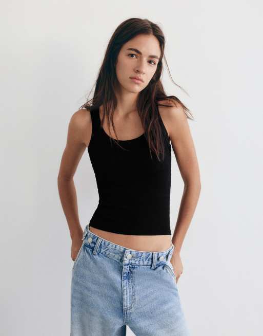 Pull&Bear Pack of 3 tank tops in black, grey and white, 2 of 4