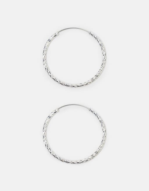 Pull&Bear Pack of 3 textured hoop earrings in gold, 4 of 4