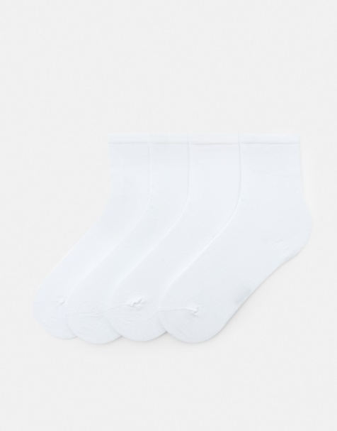Pull&Bear Pack of 4 fine socks in white - view 1