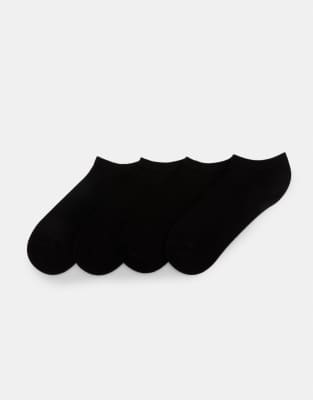 Pull&Bear pack of 4 pairs of ankle socks in black - view 1