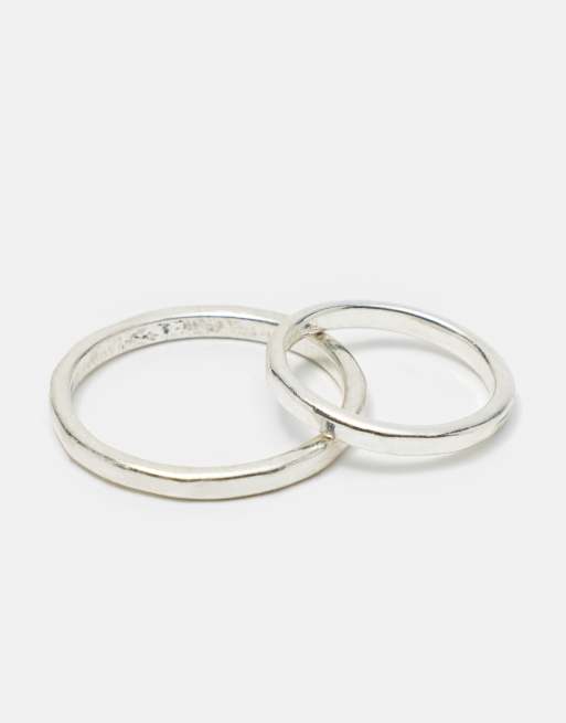 Pull&Bear Pack of 5 shimmery rings in gold, 5 of 5