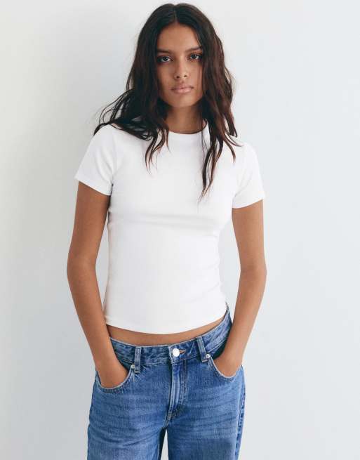 Pull&Bear Pack of fitted t-shirts in white/black, 2 of 4