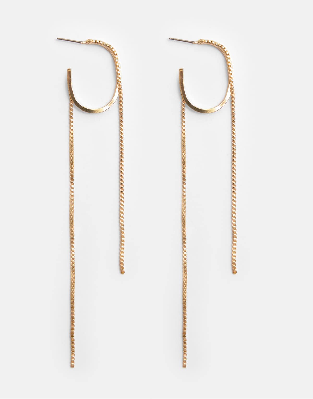 Pull&Bear Pack of hoop and chain earrings in gold
