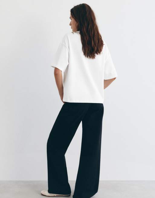 Pull&Bear Pack of oversize t-shirts in white/black, 4 of 4