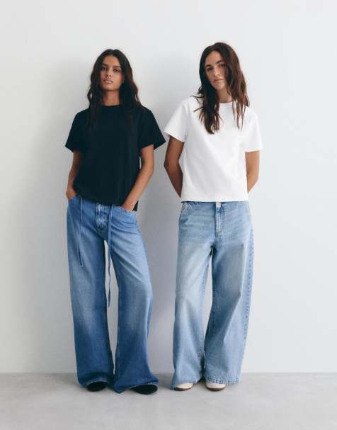 Pull&Bear Pack of regular fit t-shirts in white/black