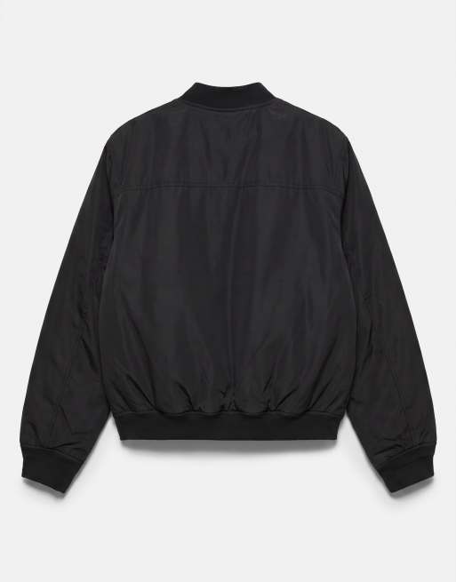 Pull&Bear Padded bomber jacket in black, 5 of 5