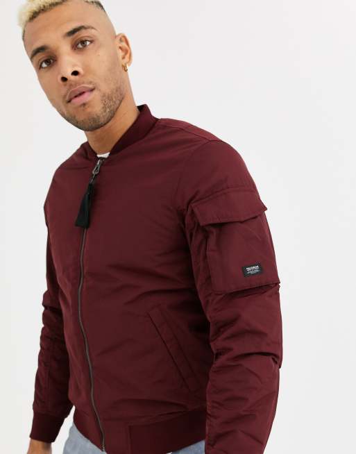 maroon bomber jacket plus size