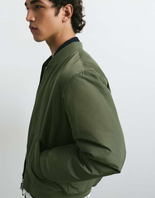 Pull&Bear Padded bomber jacket in khaki, 3 of 7