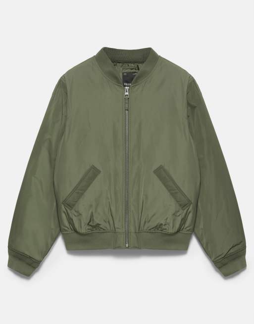 Pull&Bear Padded bomber jacket in khaki, 5 of 7
