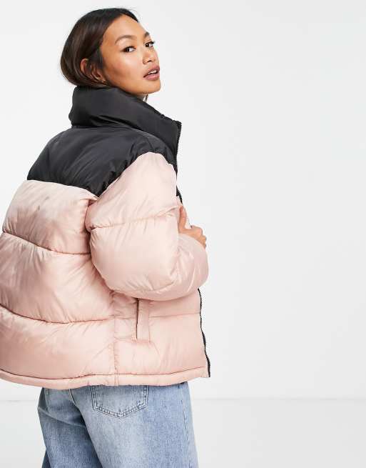 Pull and bear pink puffer jacket hotsell