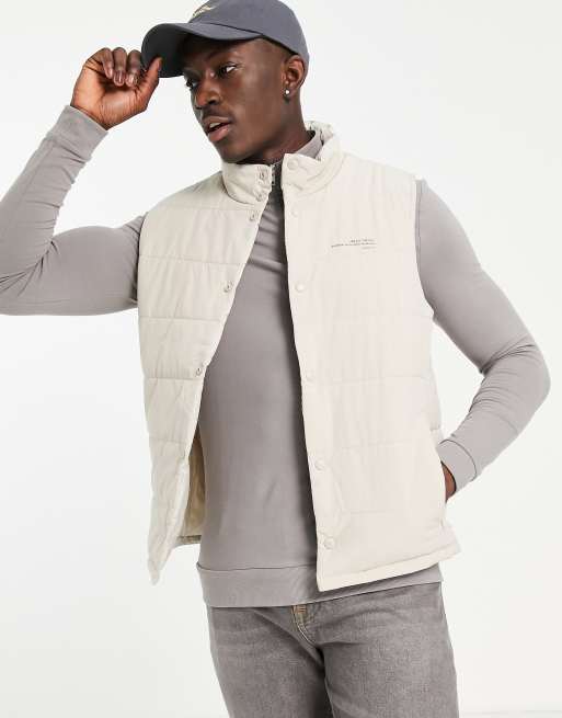 Pull Bear padded gilet in beige