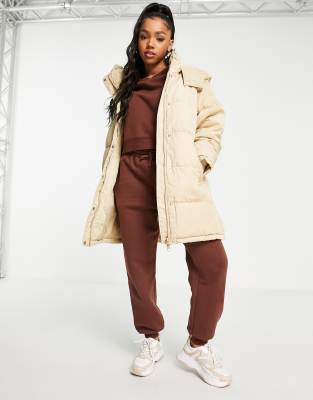 camel padded coat