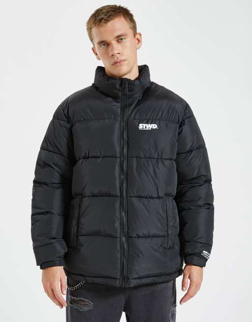 pull&bear padded puffer jacket in ecru