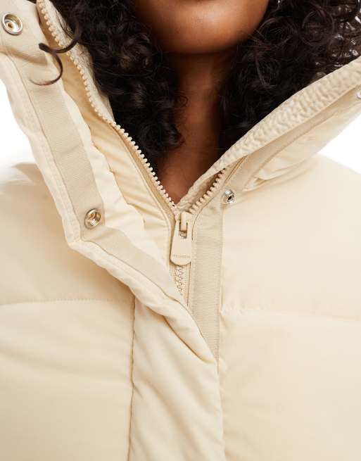 Pull&Bear padded puffer jacket in ecru