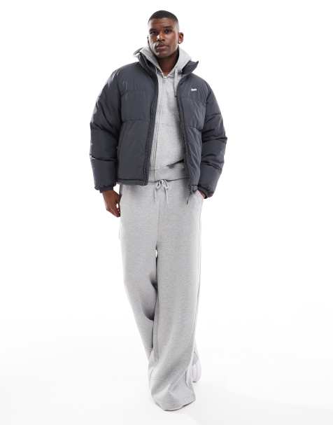 Pull&Bear padded puffer jacket in gray - view 1
