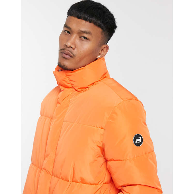 Pull Bear Padded Puffer Jacket In Orange Asos