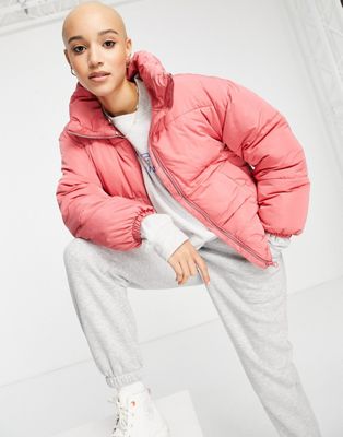 Pull&Bear padded puffer jacket in pink