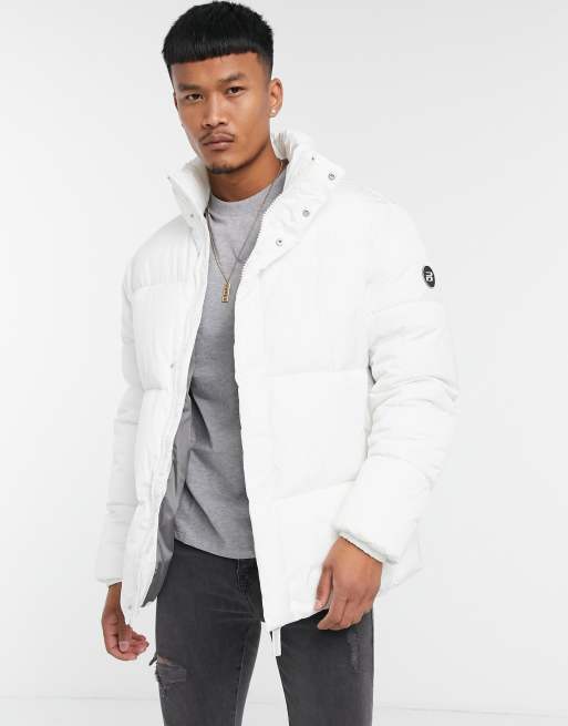 Pull Bear padded puffer jacket in white ASOS