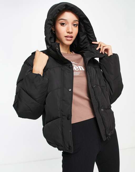 Pull and bear store black puffer