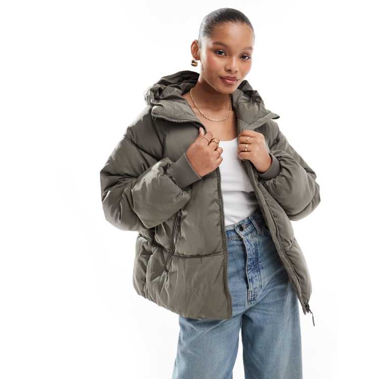 Padded puffer jacket with hood on sale
