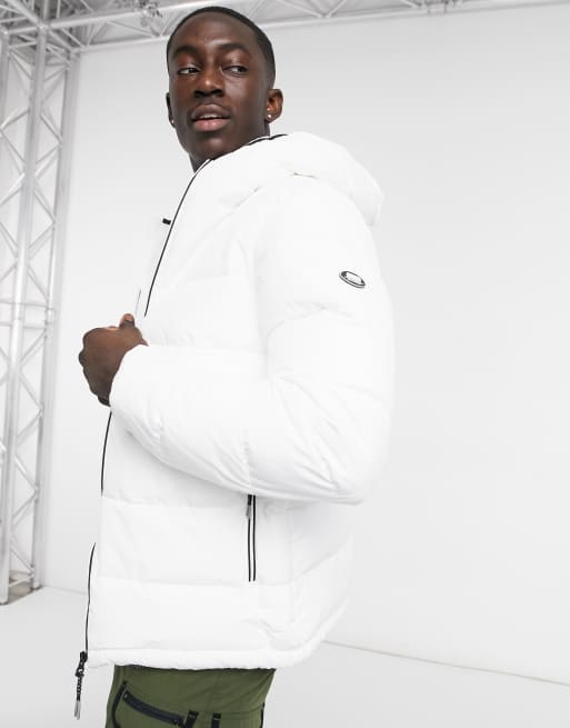 Pull&Bear padded puffer jacket with hood in white