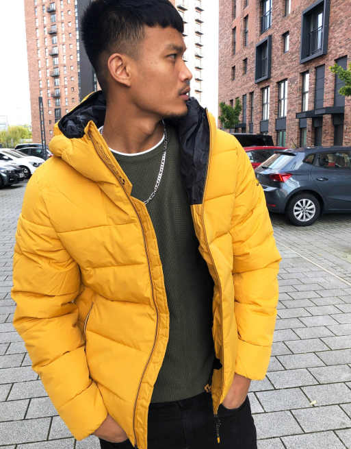 Yellow mens hot sale puffer jacket