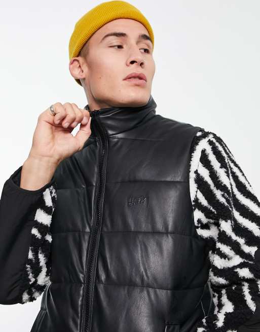 Pull&Bear padded vest in black ASOS