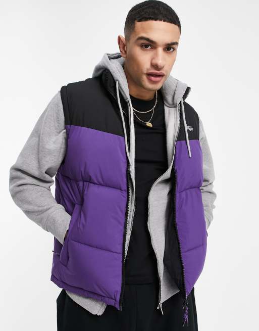 Pull&Bear padded vest in purple ASOS