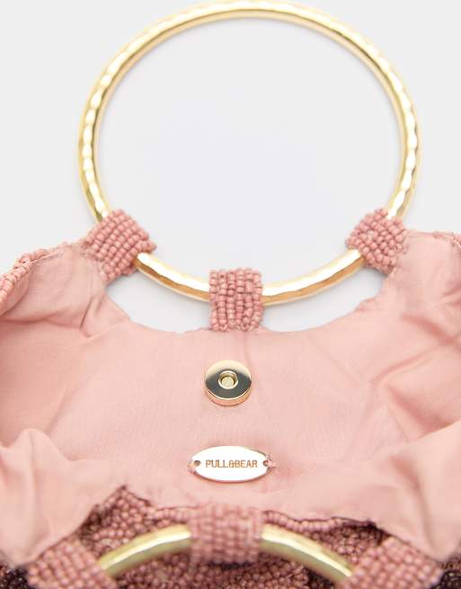 Pull&Bear – Pailletten-Tasche in Rosa mit Punktemuster, 3 von 4