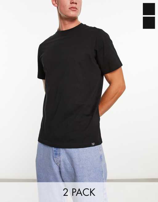 Pull&Bear - Pakke med 2 ensfarvede T-shirts i sort 