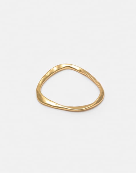 Pull&Bear - Pakke med 3 guldfarvede armbånd med ujævne former - view 1