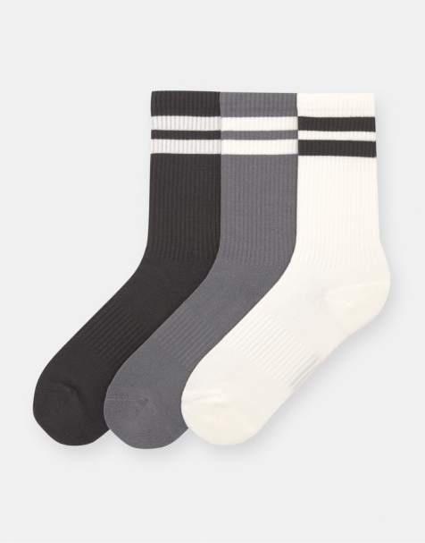 Pull&Bear - Pakke med 3 par sokker med striber i forskellige farver - view 1